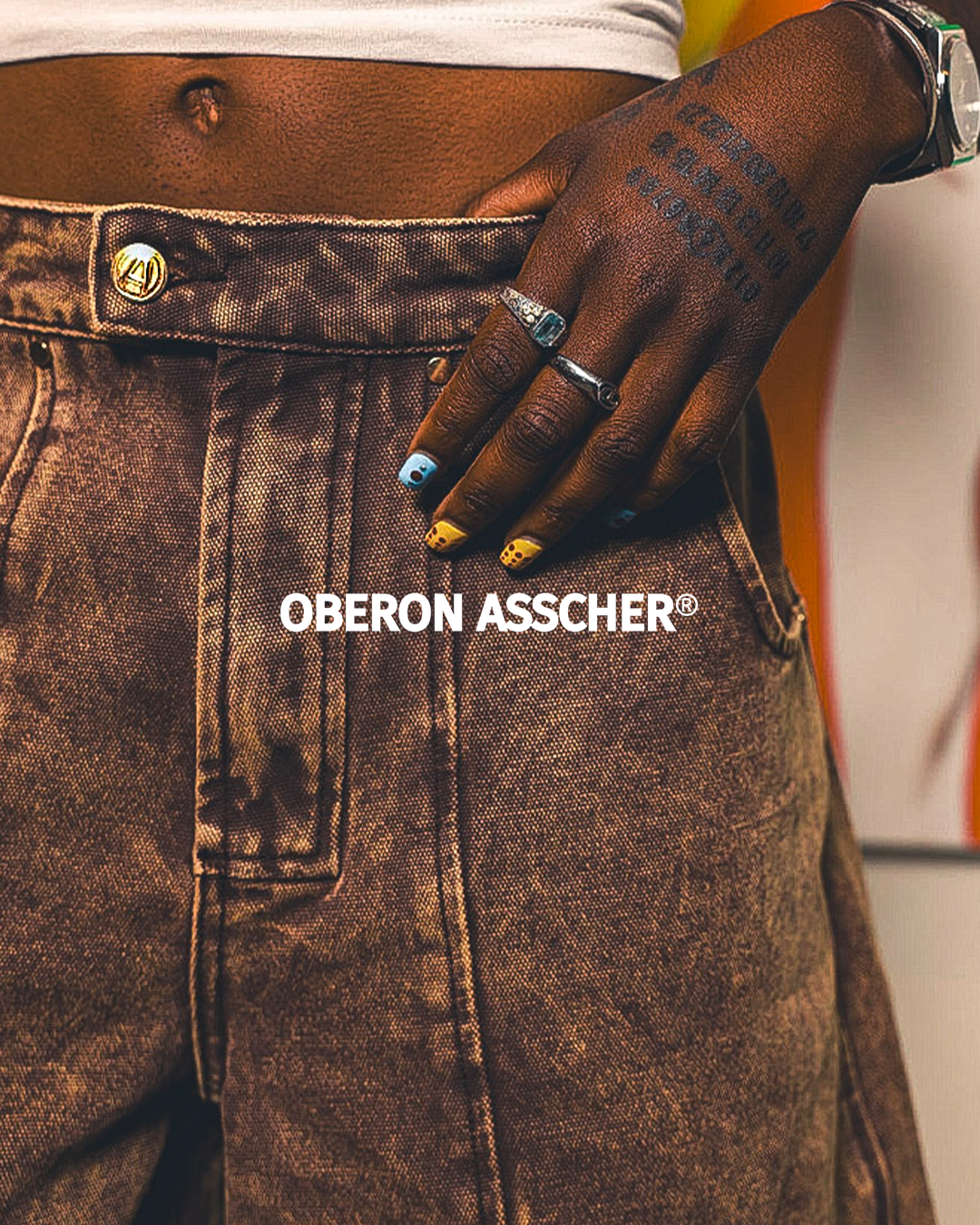 Washed Tobacco Brown Denim Shorts