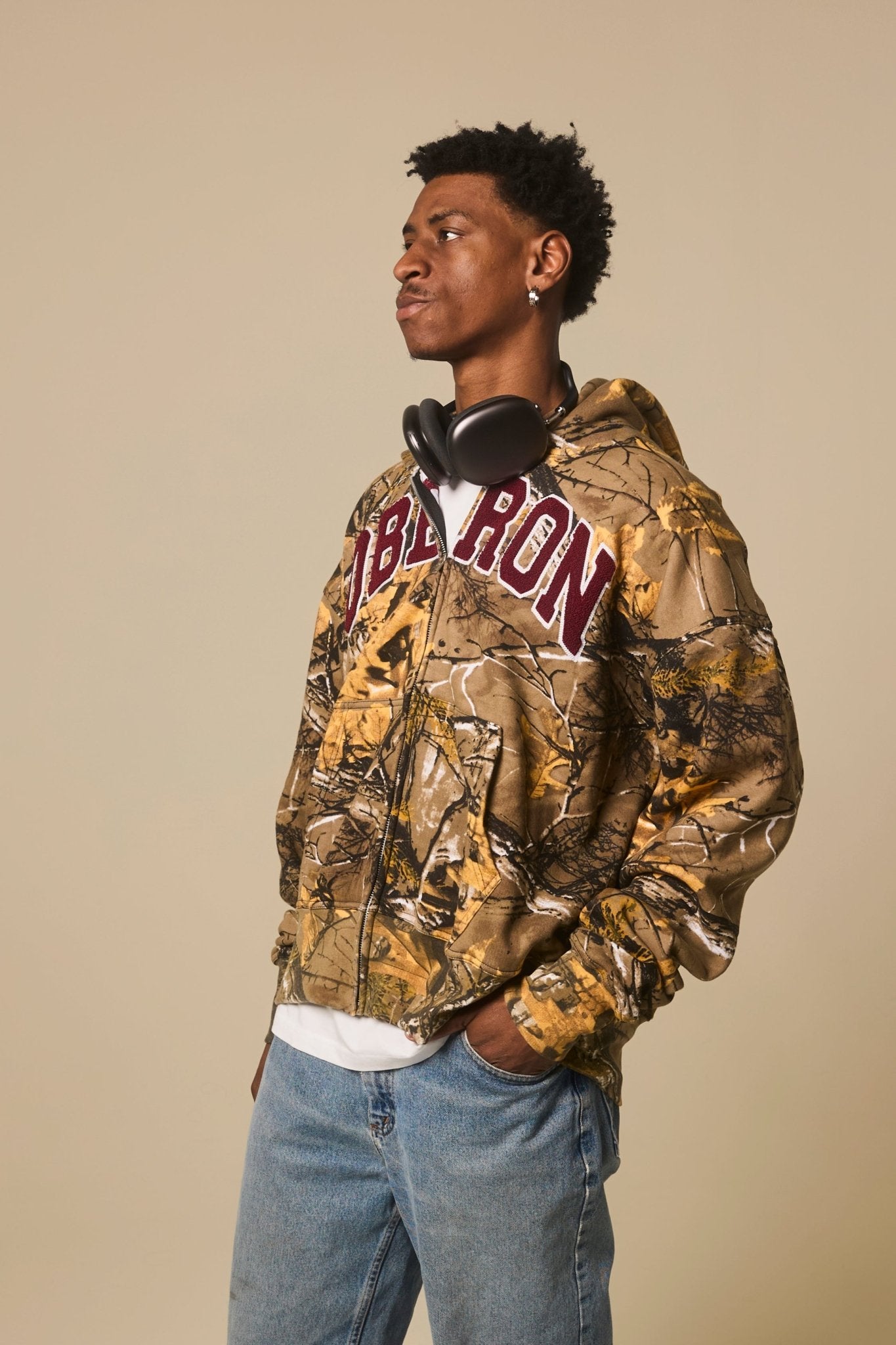 Camo Zip Up Hoodie - Oberon Asscher