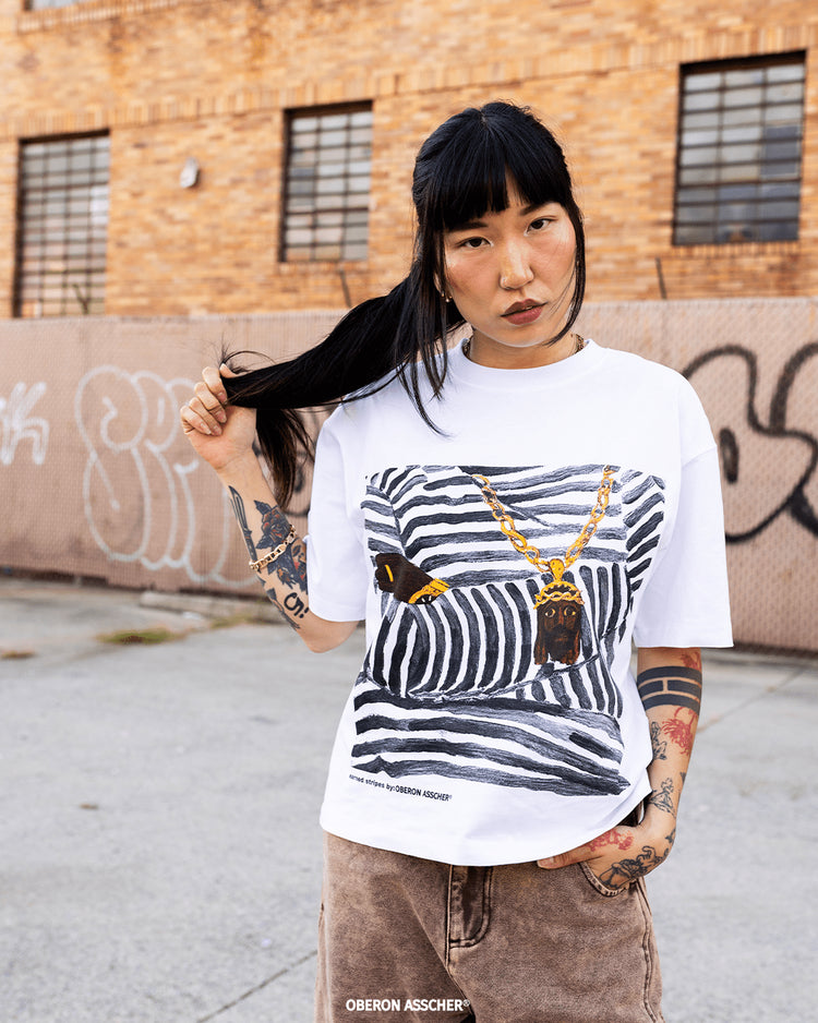 Earned Stripes Tee Black - Oberon Asscher