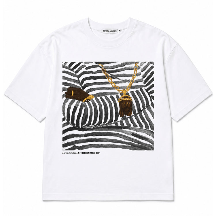 Earned Stripes Tee Black - Oberon Asscher