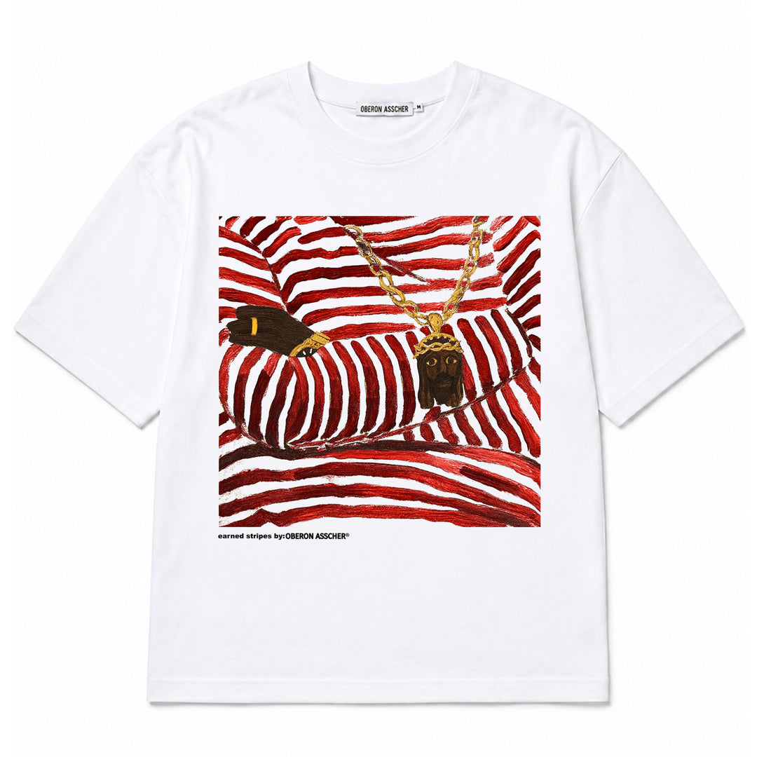 Earned Stripes Tee Red - Oberon Asscher