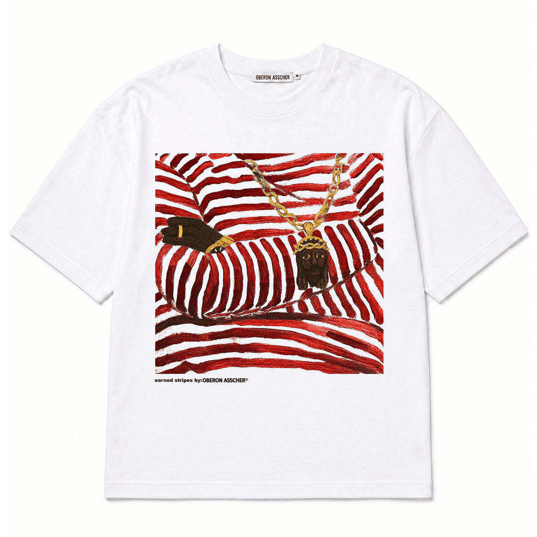 Earned Stripes Tee Red - Oberon Asscher