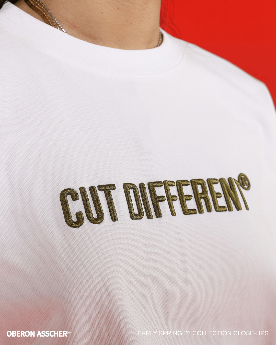 Embroidered Cut Different Tee - Oberon Asscher