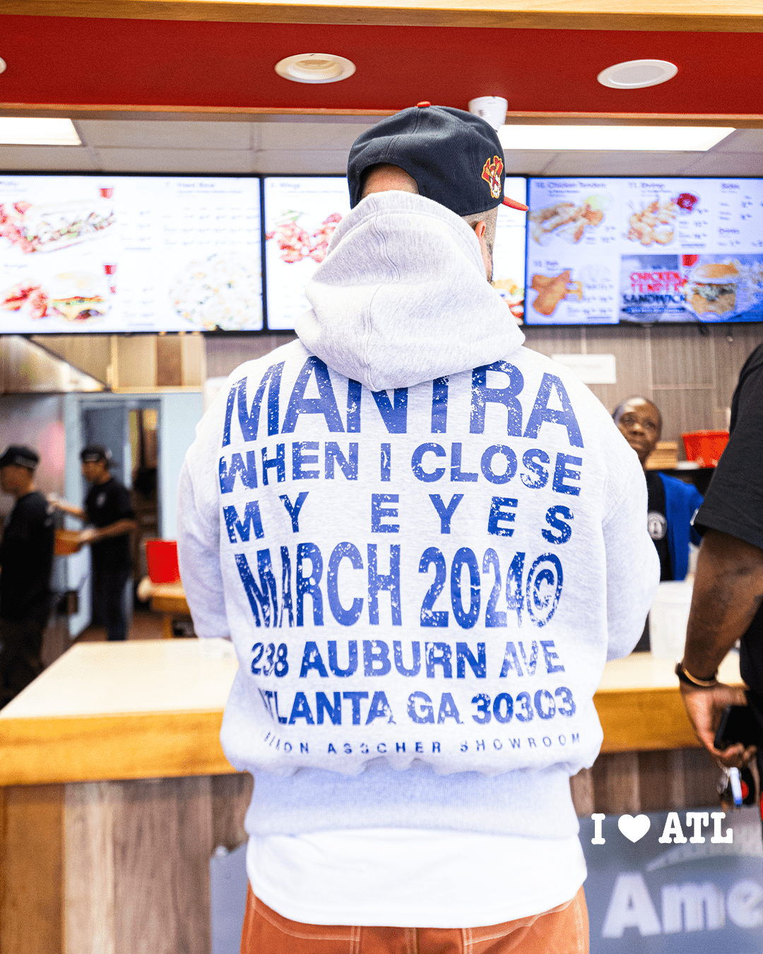 Grey I Love ATL Hoodie - Oberon Asscher