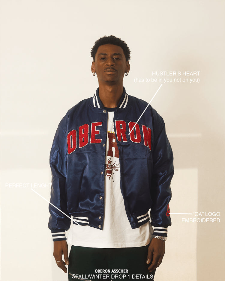 Satin Baseball Jacket - Oberon Asscher