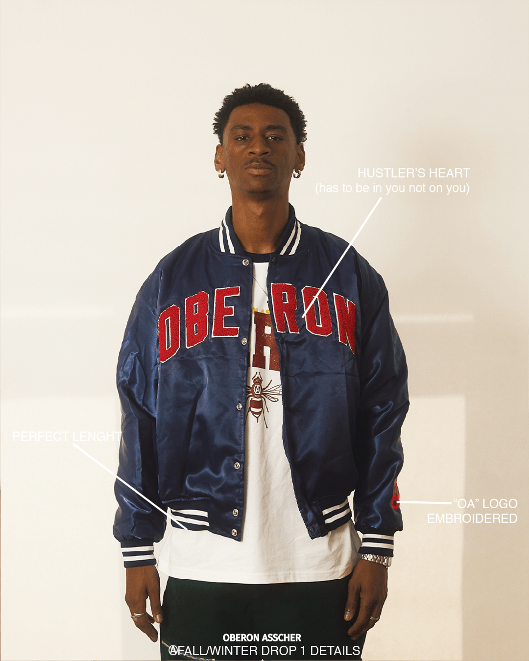 Satin Baseball Jacket - Oberon Asscher