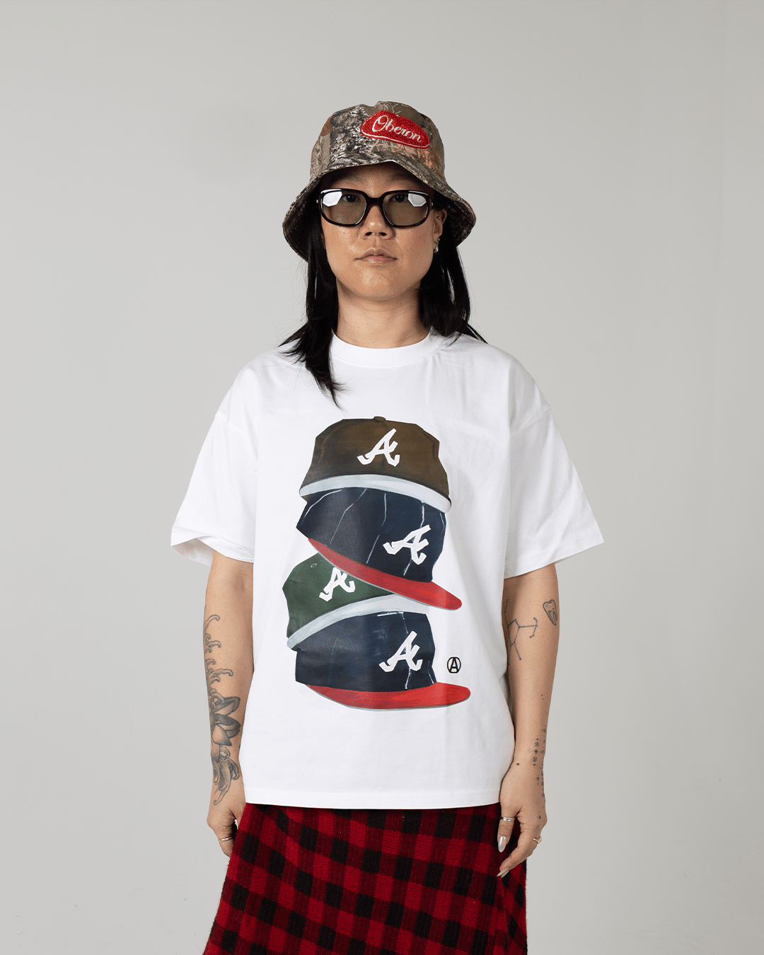 Atlanta baseball fan tee in red and navy