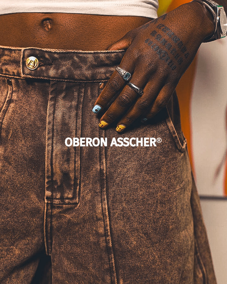 Washed Tobacco Brown Denim Shorts - Oberon Asscher