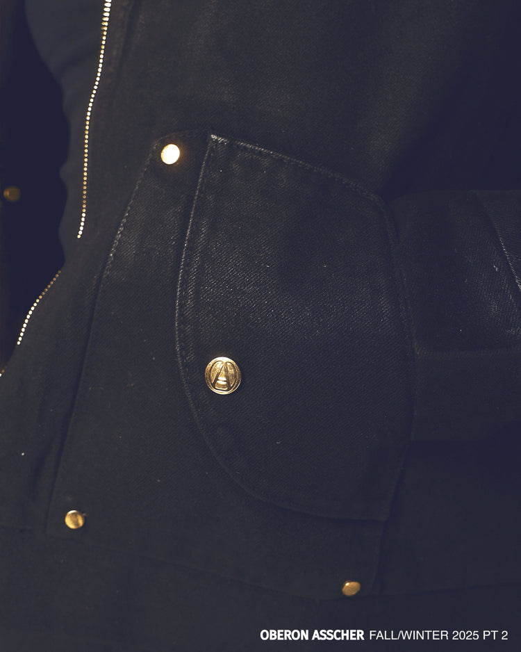 Waxed Denim Jacket Black - Oberon Asscher